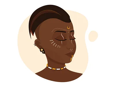 Portrait series 4 adobe adobeillustrator avatar design character dribbble girl girl illustration portrait portrait design portrait illustration series tribal ui vector