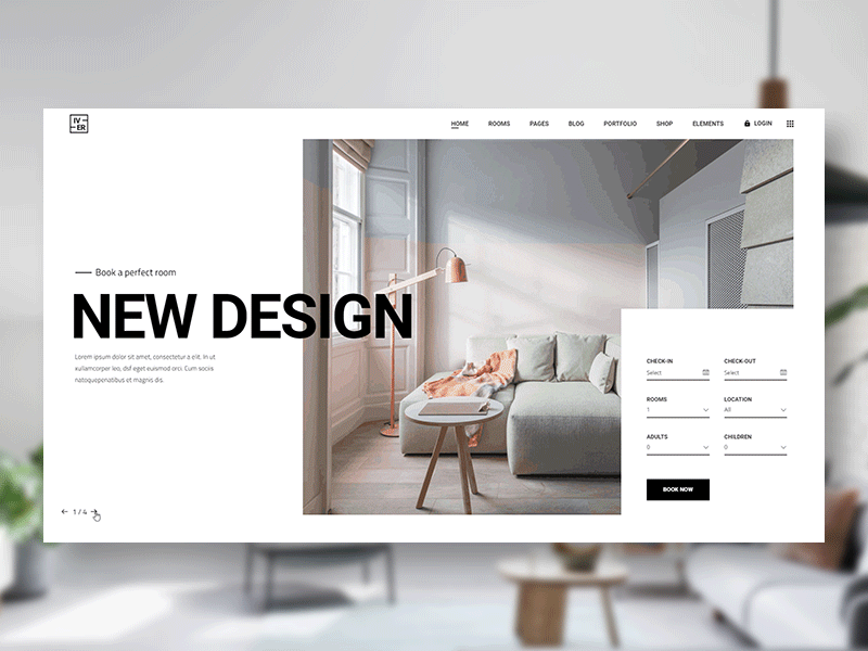 Hostel Homepage - Iver Hotel Theme animation architecture booking creative design dribbblers hello dribbble hotel interface interior minimal modern portfolio showcase slider transition travel ui ux web