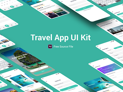 Travel App UI Kit app applicaiton fashion fly food holidays hotel mobile mobile app mobile app design travel