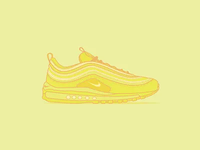 Air Max 97 adobe illustrator adobe illustrator cc airmax creps design graphic design illustration nike nike air max nike air max 97 shoes sneakers trainer vector yellow