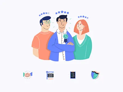 Flatfair — Illustrations fintech flatfair illustration art illustrations marketing site proptech saas tech together website