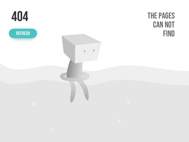 404 Wave animation design ui ux web