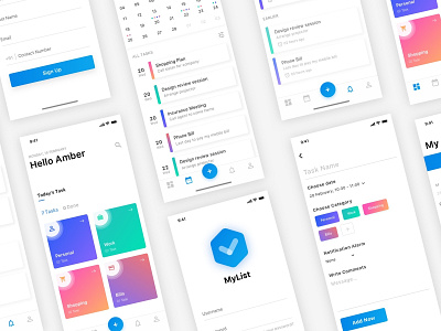 Daily Task Management App app design ui ui design ux design visual design