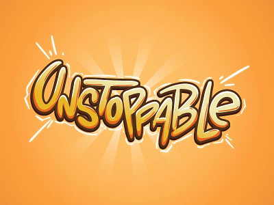 Unstoppable 2d art arthouse brick cartoon colorful cool design energy energy arthouse funky letter art lettering lettering art lettering artist letters logo product unstoppable vector