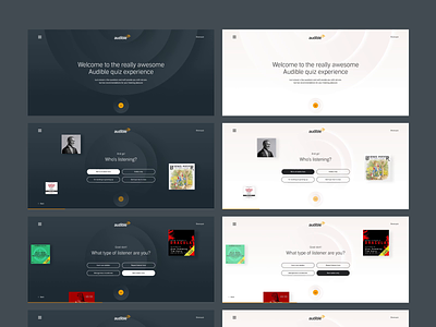 Audible Utility Quiz form questionnaire quiz ui ux website