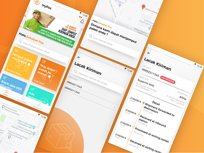 MyPos exploration app app logistic pos indonesia shipping track order ui