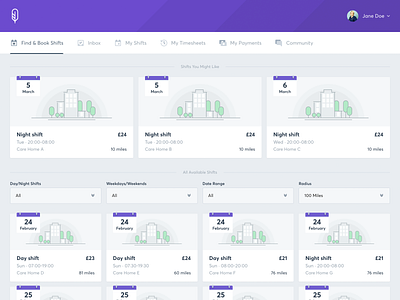 Florence shift finder light marketplace uidesign