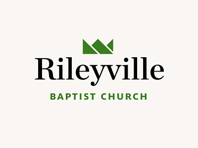 Rileyville Baptist Church logo baptist brand branding christian church crown green identity logo mountain mountains peak religious serif shenandoah type typography valley virginia