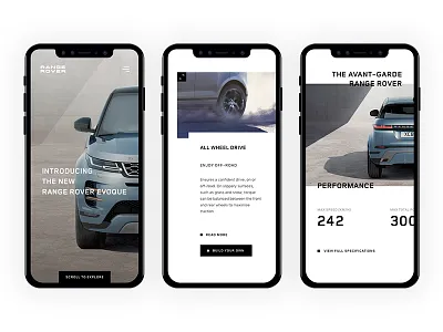 Range Rover Evoque car design evoque interface layout principle principle app prototype prototyping range rover responsive design responsive website ui website