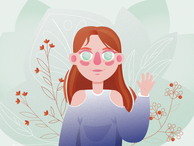 Kate flowers girl illustration illustrator vector woman