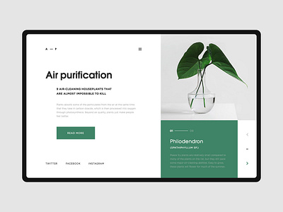 Air purification air clean concept design minimal planting purification shot ui ux