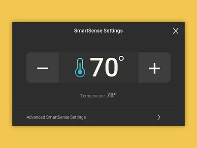 Smart Settings black and yellow controller controls fan fan control industrial industrialdesign resistive touch smarthome temperature