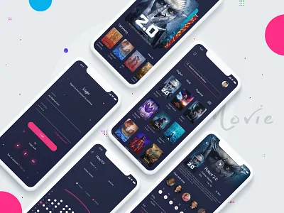 Movie App app design iphonex mobileappdesign ui uidesign userexperiencedesign userinterface ux
