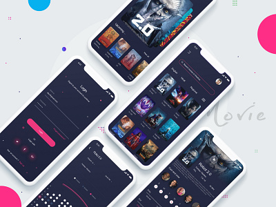 Movie App app design iphonex mobileappdesign ui uidesign userexperiencedesign userinterface ux