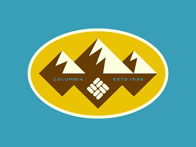 Columbia badge branding columbia hiking illustration logo mountain nature outdoors typography