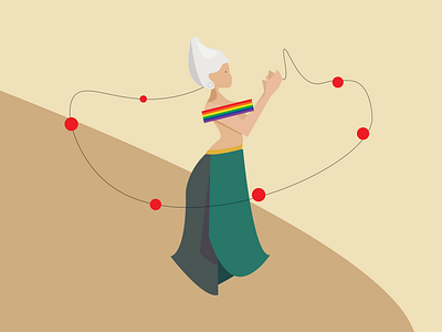 Lil rainbow adobe ball design dream dress girl illustration illustrator cc rainbow turqoise vector white wig