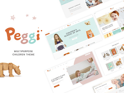 Peggi babysitter babysitting children clean colorful cute daycare education kids kindergarten landing page layout nursery template theme ui ux webdesign website mockup wordpress