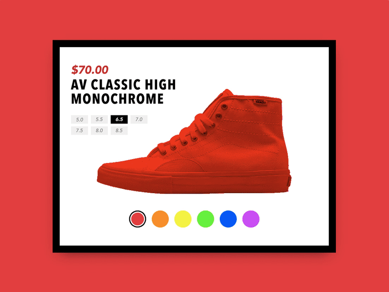 Customize Product #dailyui 033 033 customize dailyui product rainbow shoe ui vans