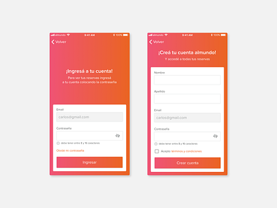 Login & Sign Up app design login mobile sign in user experience ux ux ui