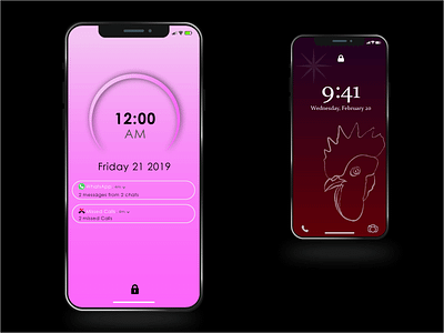 Pink Lock Screen illustration