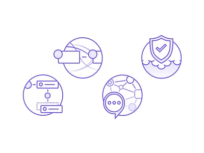 Day 16 | Integration icons colors design flat gradient icons illustration integration shield vector