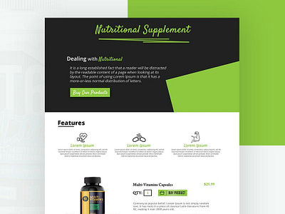 Nutritional Supplement colorful company design graphic design home landing page landing page layout nutritional supplement ui ux web design website