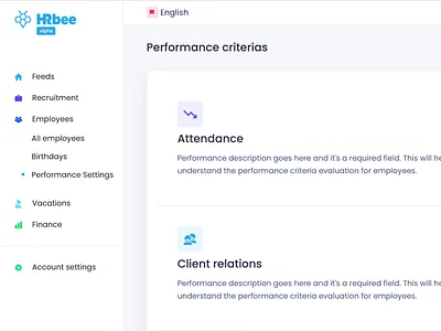 Performance criteria settings criteria crm hr hr cloud performance settings