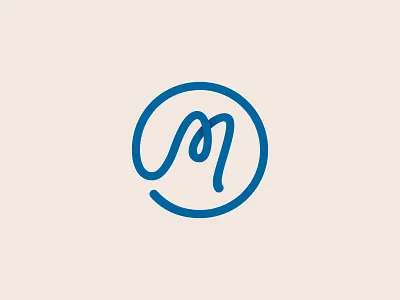 Script M Mark branding cursive design identity lines logo loop m script