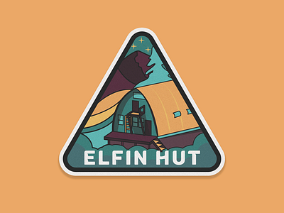 Elfin Hut badge cabin camp graphic design hut illustration squamish