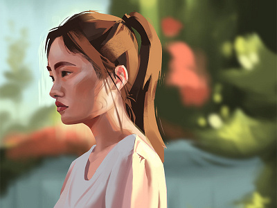 Spring background character concept art design environment illustration light nature painting study visual development