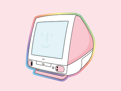 iMac G3 2d adobe aesthetics ai apple color colorful computer creative design dribbble icon illustration illustrator imac pantone pastel rose quartz susan kare vector