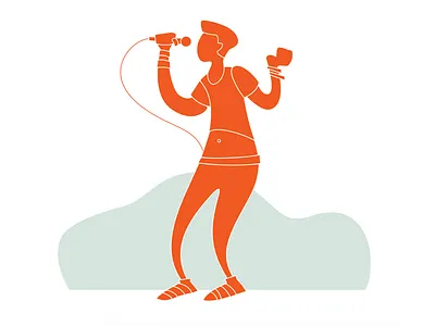Singing flat illustration vector wip