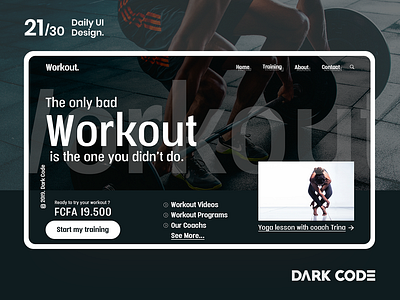 Dark Code Daily UI 30 - Day 21 apps design dailyui dark code design design concept dribbble interface interface design sport sport app ui uiux design ux ux designer ux ui design web website