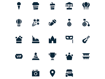 Festival icon set crown festival icon holiday ice cream icon icon app icon set mask