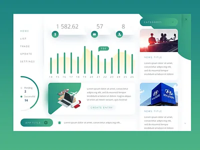 Trading / Financial Dashboard App UI Concept analytics app application business chart colorful dashboard data graph interface online psd statistics ui dashboard ux ui design web app