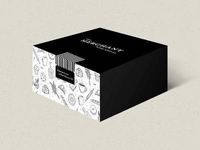 Package design - The Merchant baked goods bakery black and white cafe coffee custom drawings french hand drawn illustration packaging pastries woodcut