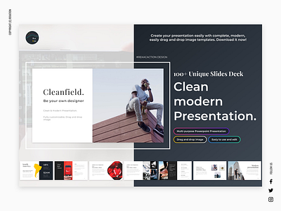 Cleanfield. - Multipurpose Deck clean dashboard deck design keynote minimal mobile powerpoint product profile sharedesign slide web
