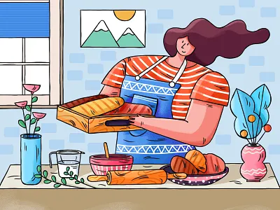 Bake illustration illustrations