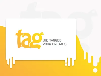 Tag Logo branding design dream flat logo tag tagged text text logo typography yellow