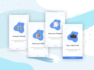 Onboarding app minimal mobile onboarding program speaking speakup vr