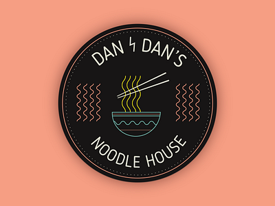 Dan Dan's Noodle House asian badge coaster design food illustration japan logo noodles sticker mule