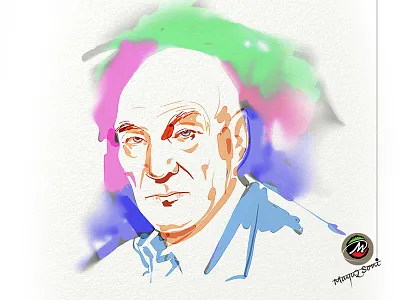 Portrait of Hollywood Actor digital digital watercolor