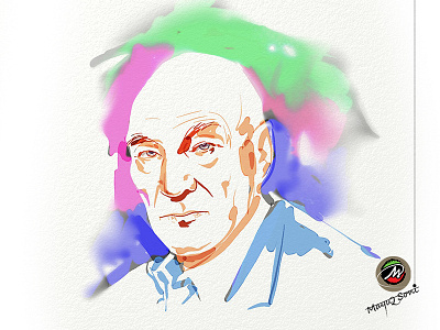 Portrait of Hollywood Actor digital digital watercolor