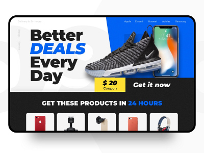 Landing Page deals design iphone landing landing page nike promotion sale shoes shop ui ux web