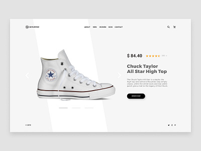 Converse blur concept converse design ecommerce figma interface landing minimal product shadow shop store ui ux web