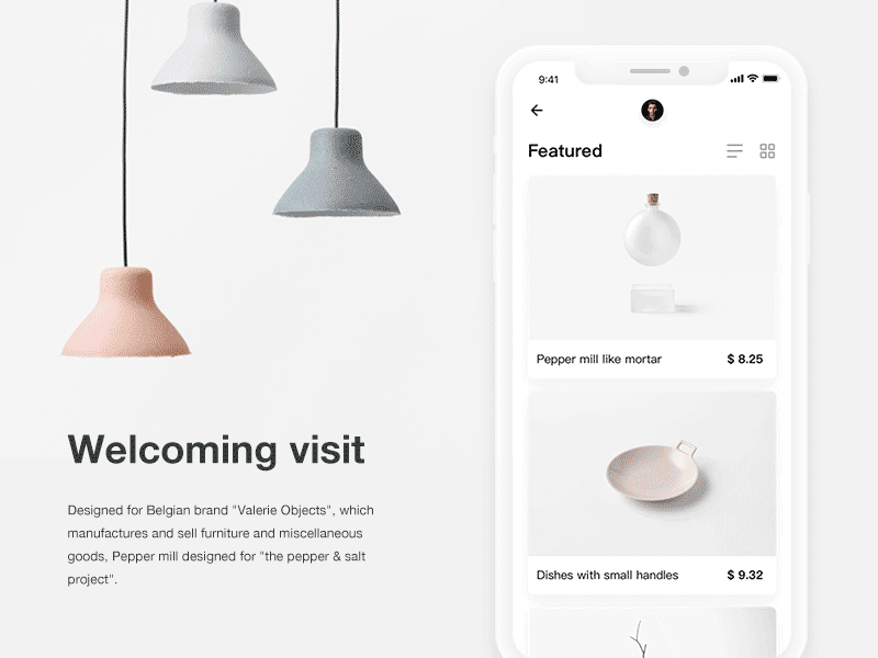 Welcoming visit app design gif icon ui ux