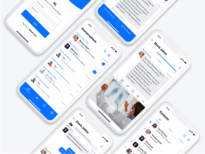 Secure Messenger iPhone X appdesign application ui blue clean flat interface ios 12 iphone iphonex iphonexs messenger ui ux