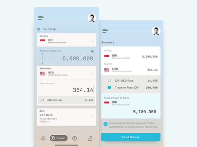 Send Money app branding design typography ui ux