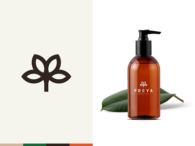 Freya Organics beauty bouquet brand branding flowers herbal logo minimal natural organic