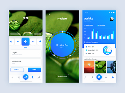 Mindfulness App app design interface ios israel mobile app mobile app design product design tel aviv ui ux white